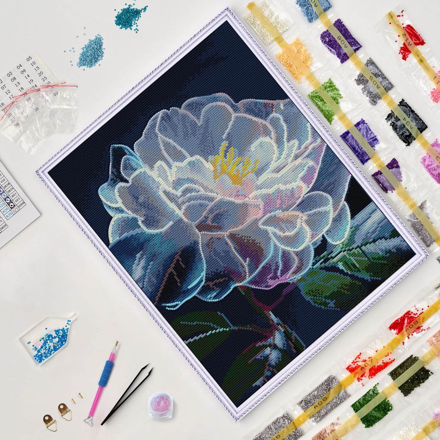 5D Diamond Painting 40x50 cm | Peony bloom (LG335e) – Diamond painting | Varvikas.Shop