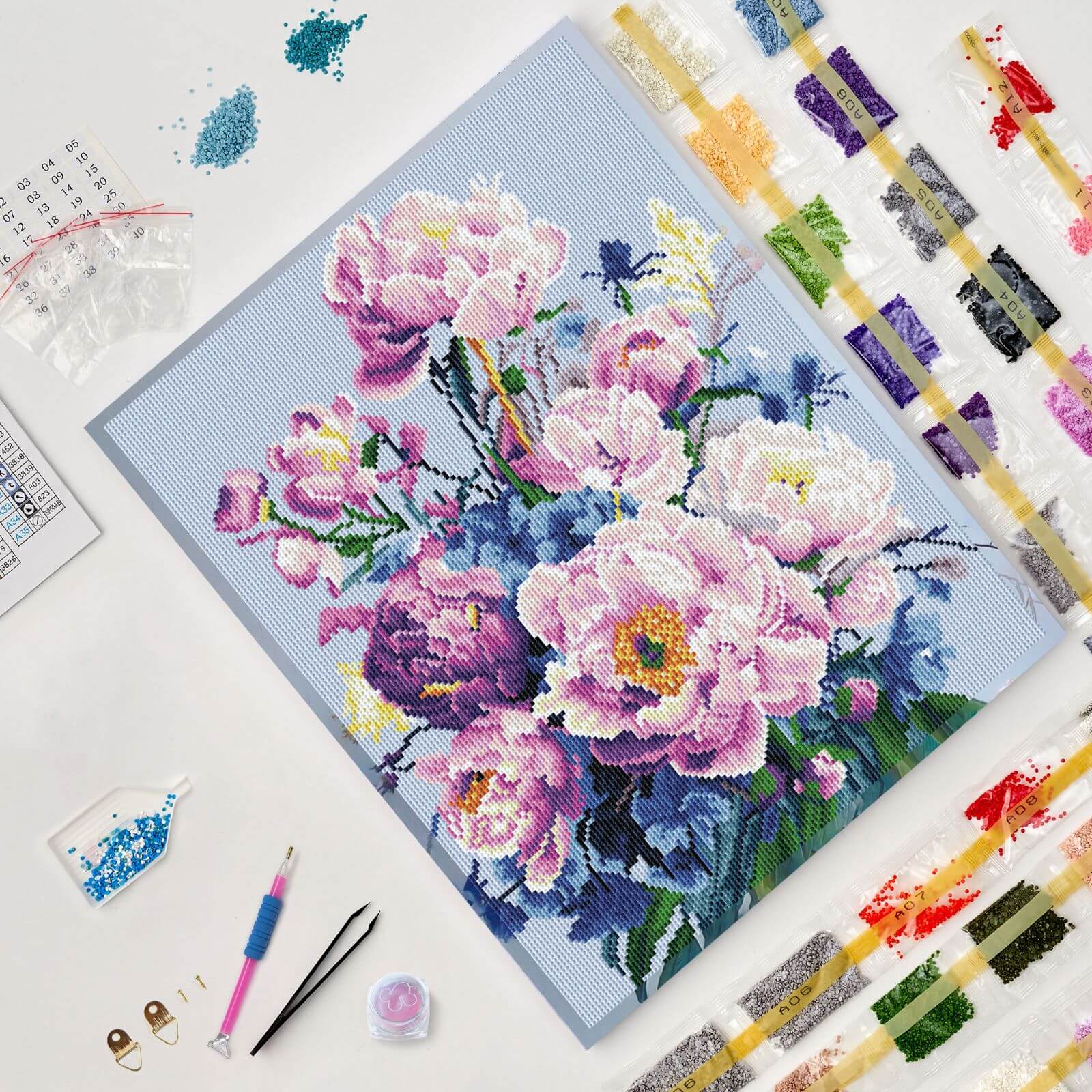 5D Diamond Painting 40x50 cm | Peony Reverie (LG355e) – Diamond painting | Varvikas.Shop