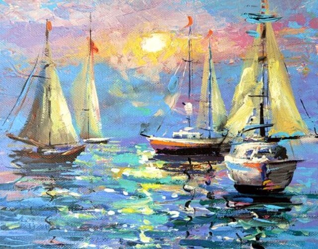 5D Diamond Painting 40x50 cm | Quiet Harbour (LG059e) – Diamond painting | Varvikas.Shop