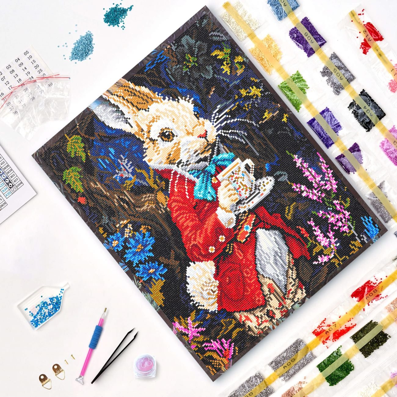 5D Diamond Painting 40x50 cm | Rabbit in Wonderland (LG374e) – Diamond painting | Varvikas.Shop