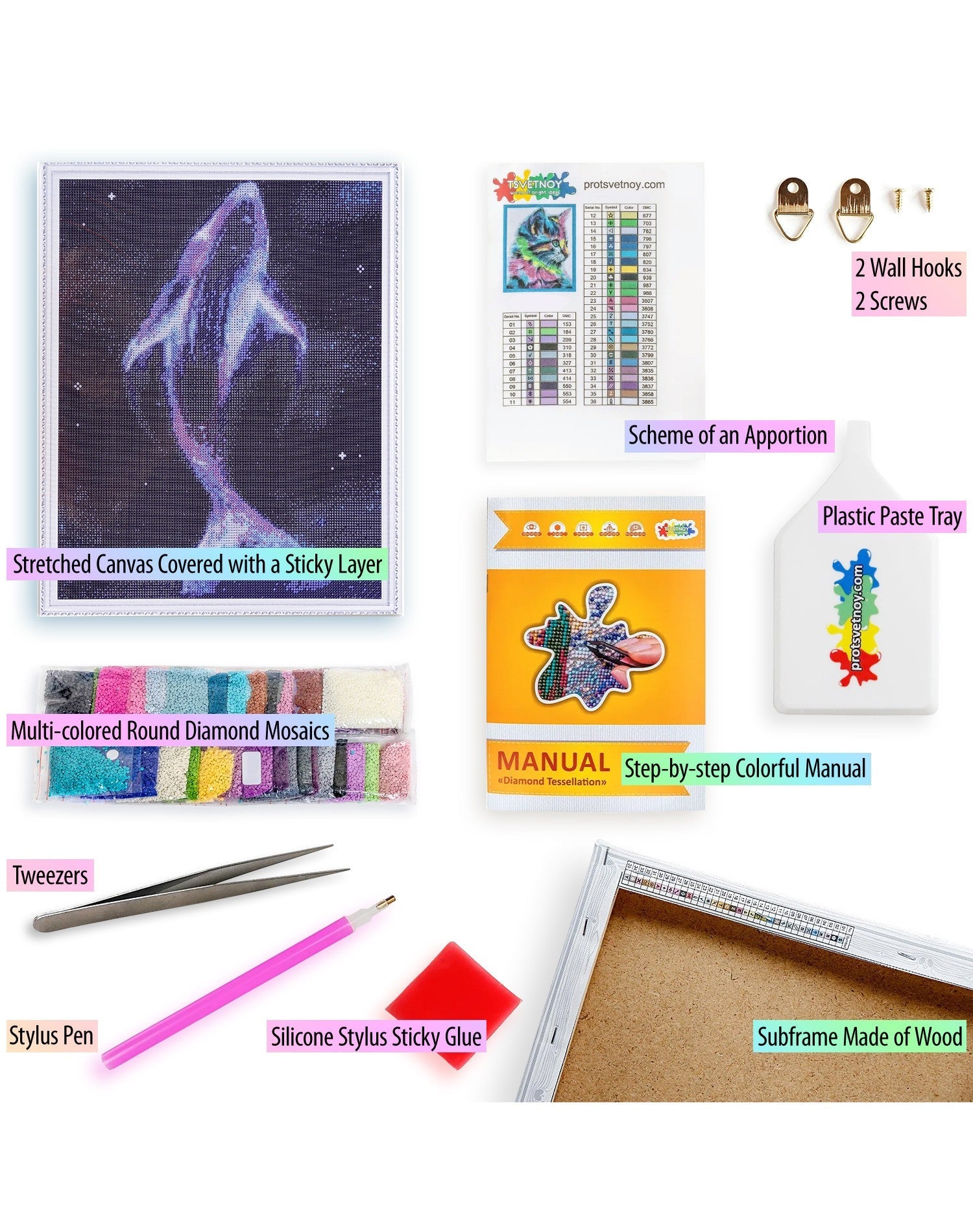 5D Diamond Painting 40x50 cm | Space Whale (LG242e) – Diamond painting | Varvikas.Shop