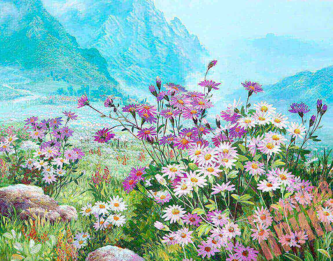 5D Diamond Painting 40x50 cm | Spring Meadow (LG182e) – Diamond painting | Varvikas.Shop