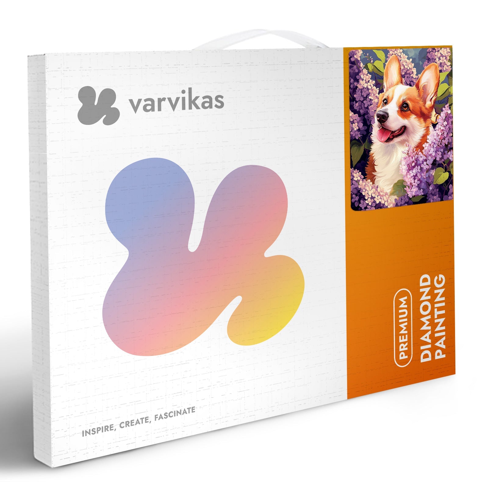 5D Diamond Painting 40x50 cm | Springtime Corgi (LG363e) – Diamond painting | Varvikas.Shop