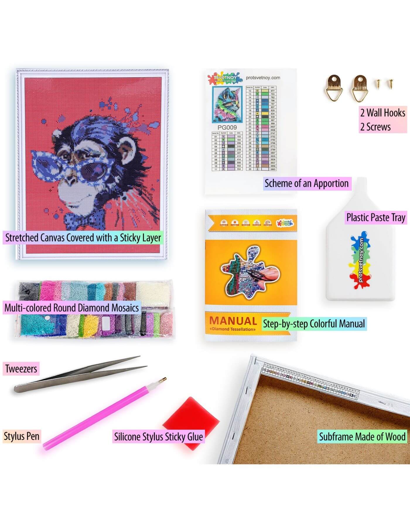 5D Diamond Painting 40x50 cm | Stylish Monkey (LG188e) – Diamond painting | Varvikas.Shop