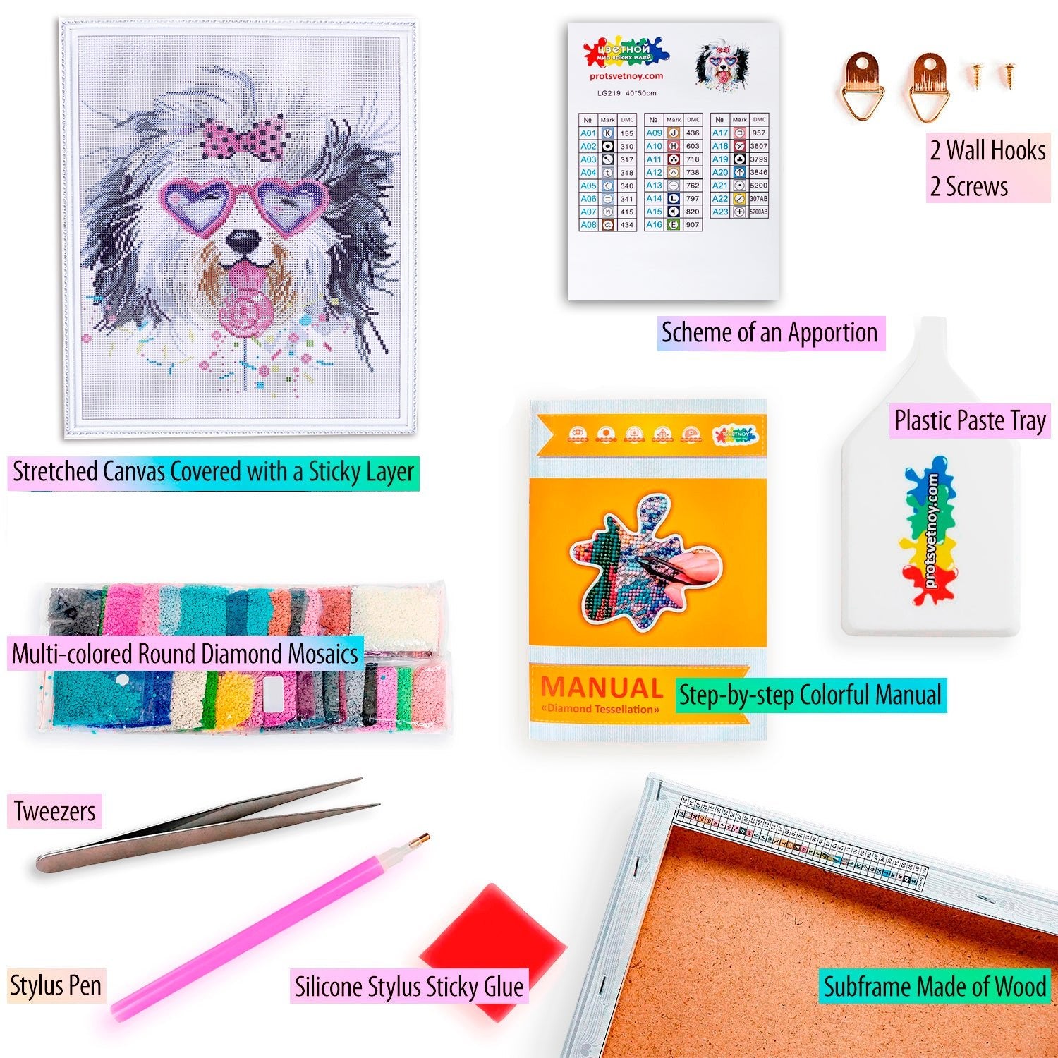 5D Diamond Painting 40x50 cm | Stylish Yorkie (LG219e) – Diamond painting | Varvikas.Shop