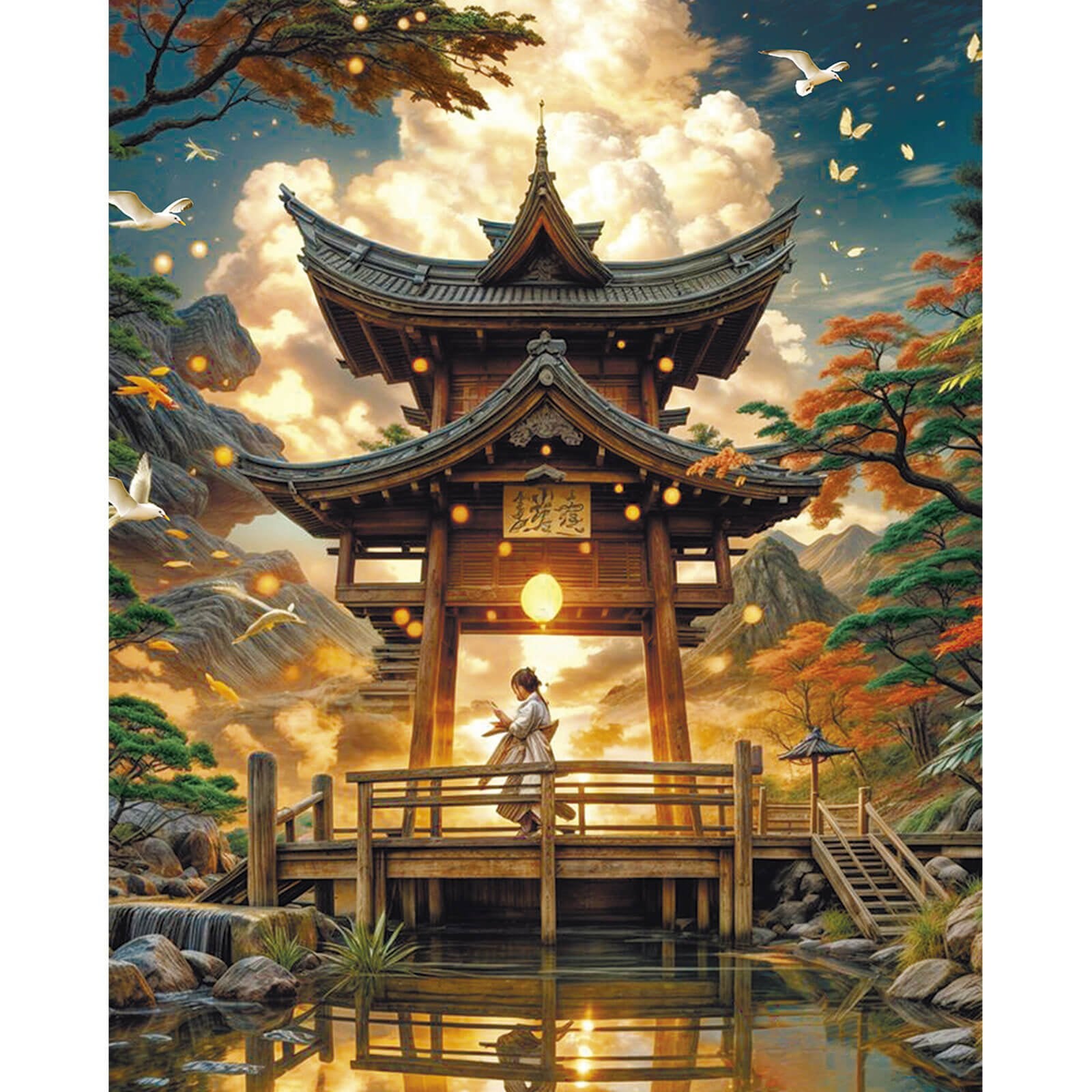 5D Diamond Painting 40x50 cm | Temple in the Mountains (LG361e) – Diamond painting | Varvikas.Shop