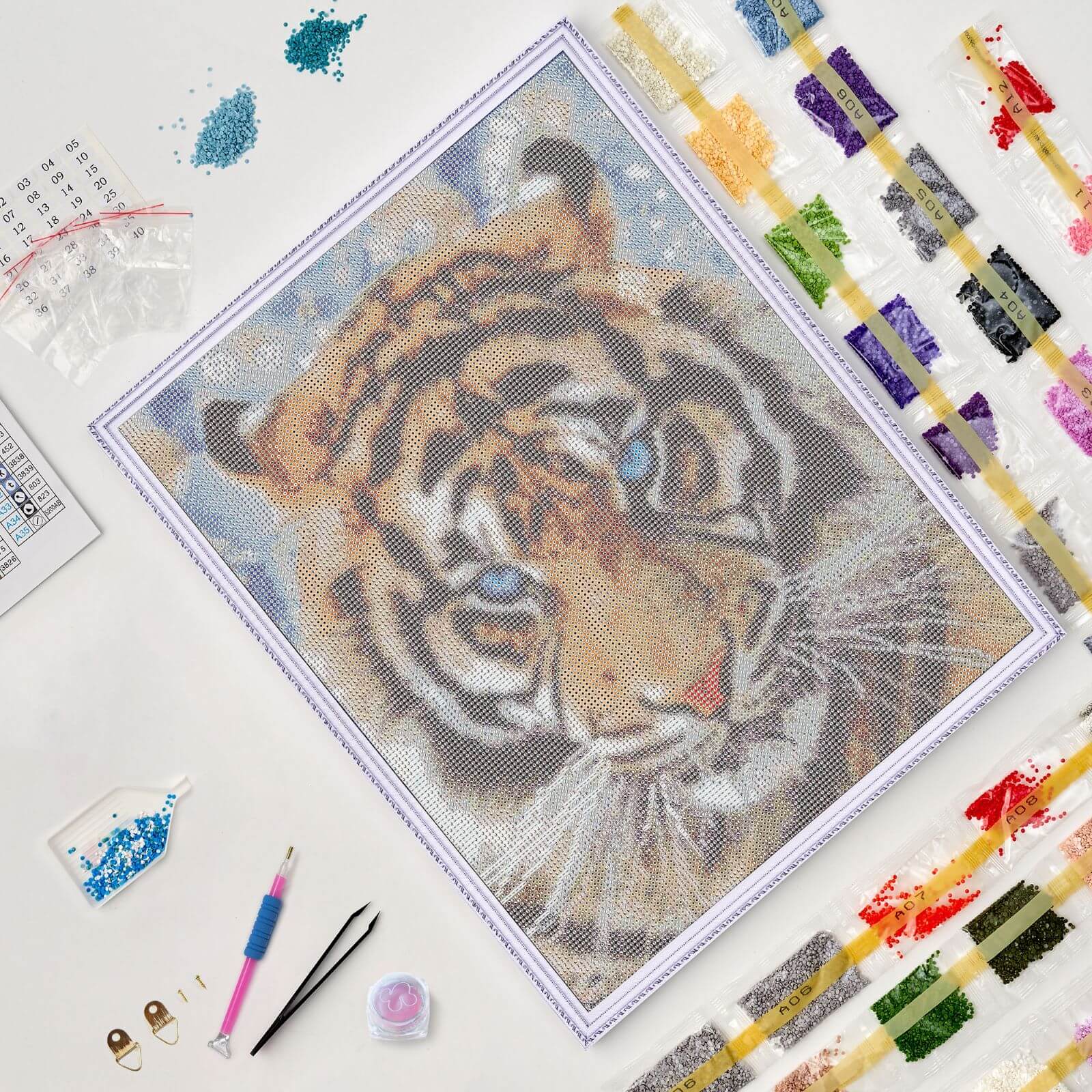5D Diamond Painting 40x50 cm | The Look of Tiger (LG297e) – Diamond painting | Varvikas.Shop