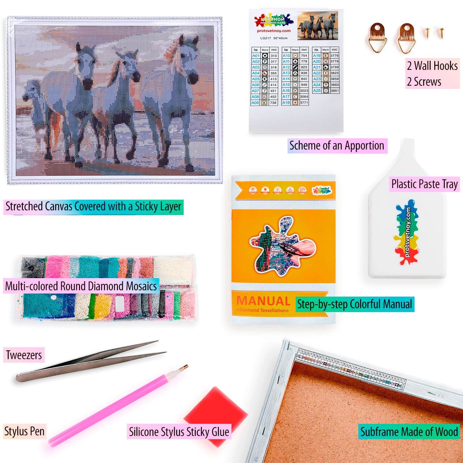 5D Diamond Painting 40x50 cm | Trio (LG217e) – Diamond painting | Varvikas.Shop