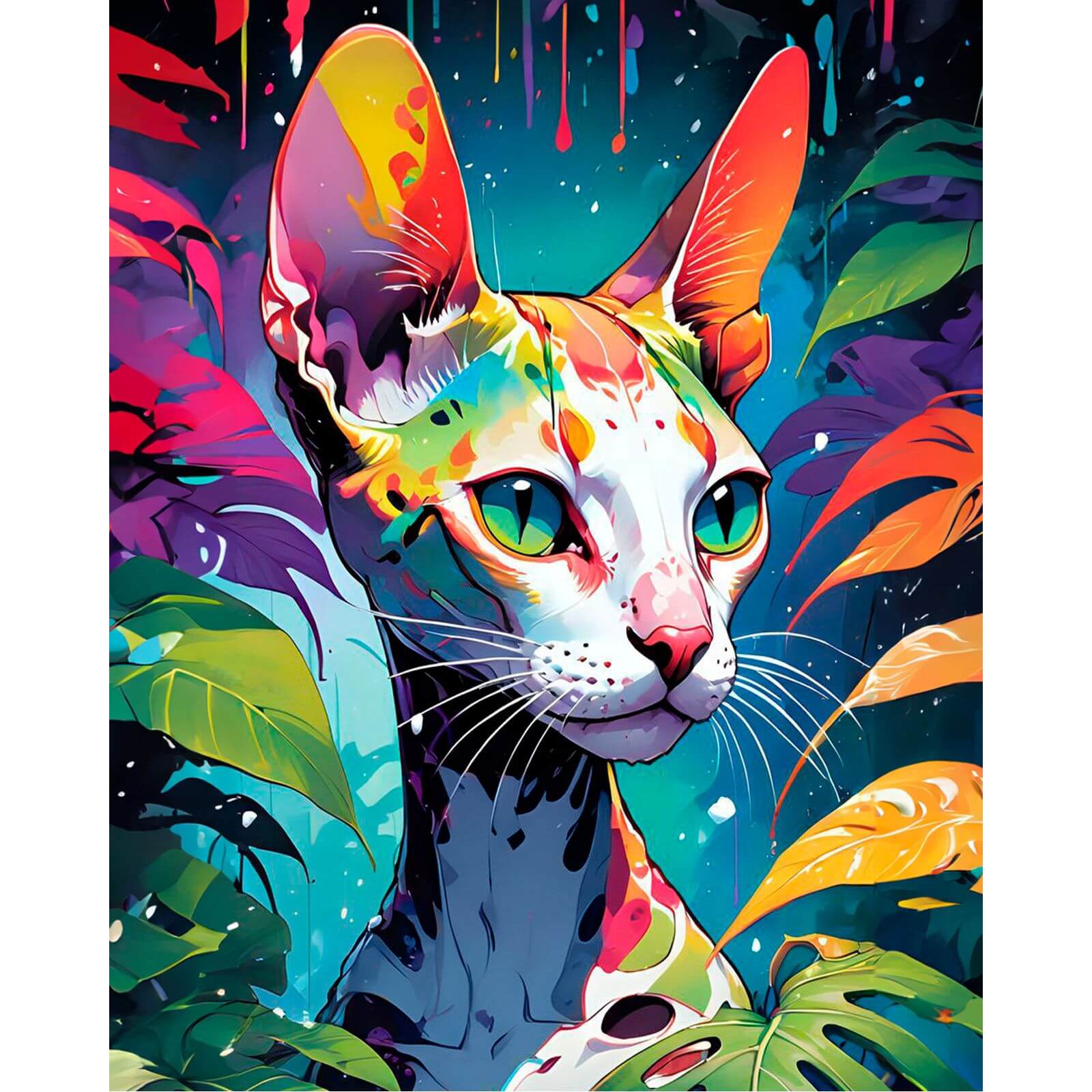 5D Diamond Painting 40x50 cm | Tropical sphynx (LG351e) – Diamond painting | Varvikas.Shop