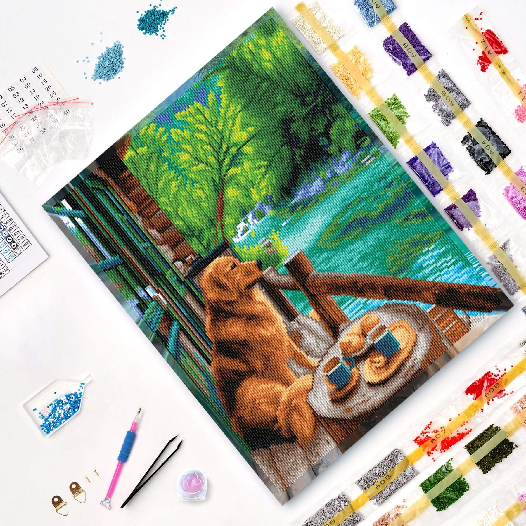 5D Diamond Painting 40x50 cm | Waiting at the Pier (LG379e) – Diamond painting | Varvikas.Shop