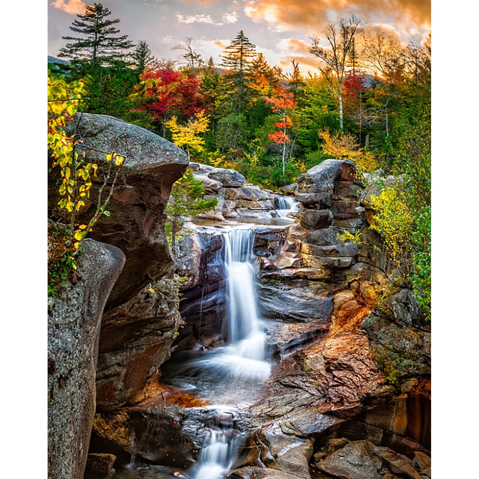 5D Diamond Painting 50x65 cm | Forest Waterfall (LMC035e) – Diamond painting | Varvikas.Shop