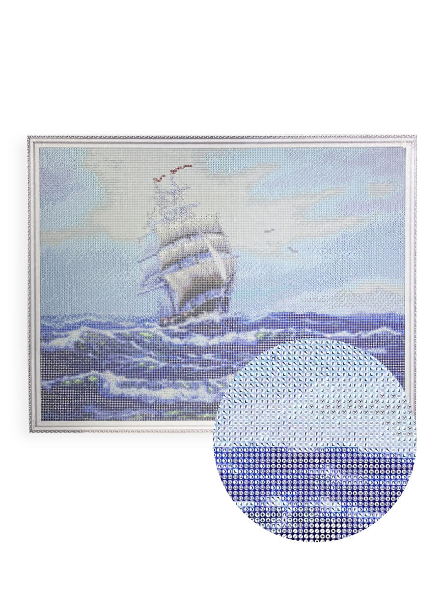 5D Diamond Painting 50x65 cm | Ship with White Sails (LMC285e) – Diamond painting | Varvikas.Shop