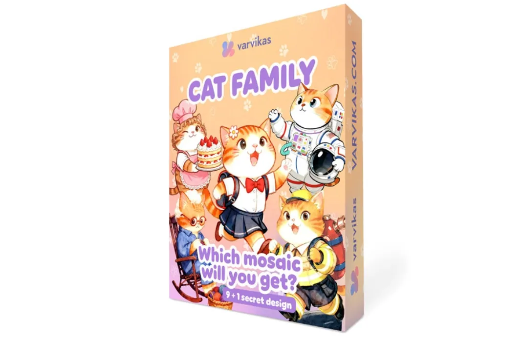 5D Diamond Painting, Cat Family (UB03e) – Diamond painting | Varvikas