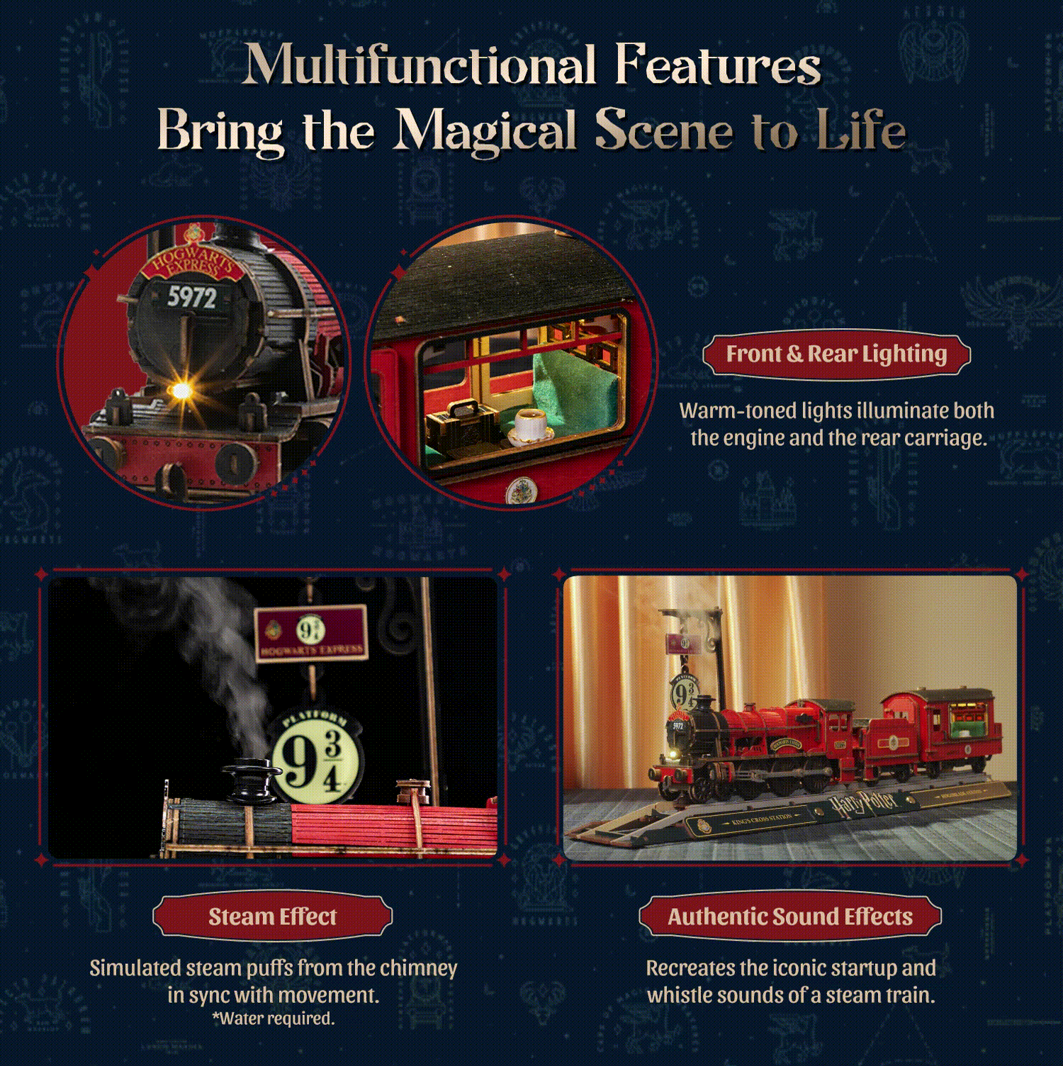 3D Wooden Mechanical Puzzle Kit, Hogwarts Express (1612)