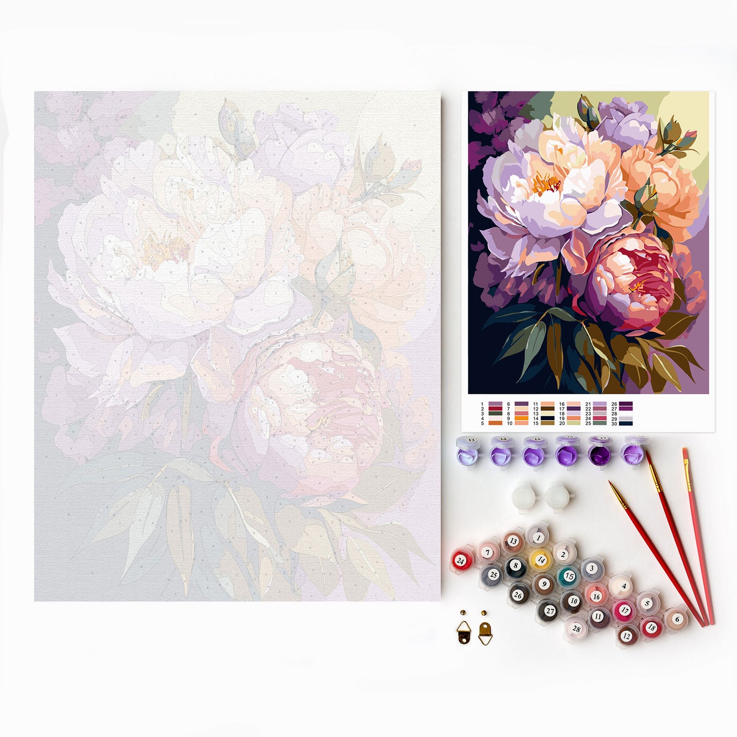 Painting by numbers - MG2472e - Blossoming peonies