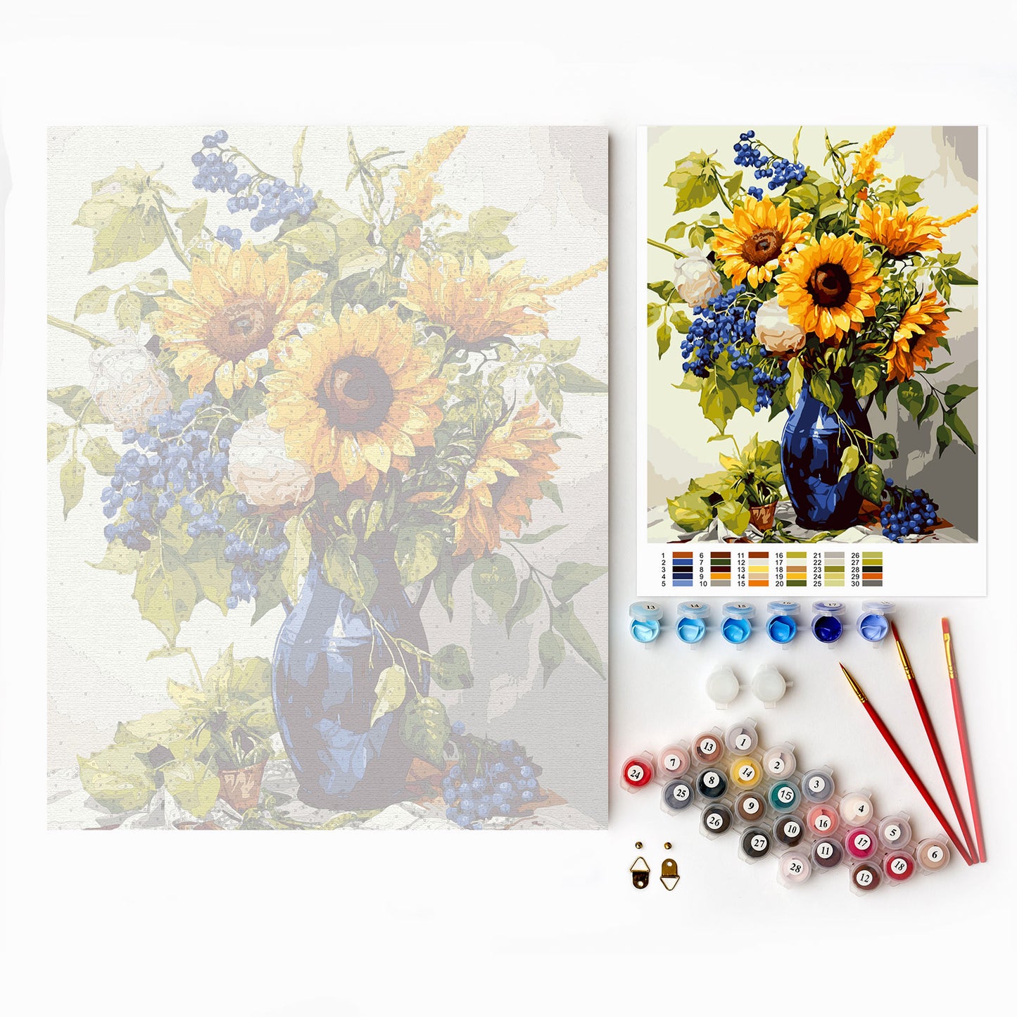 Painting by numbers - MG2482e - Golden sunflowers bouquet