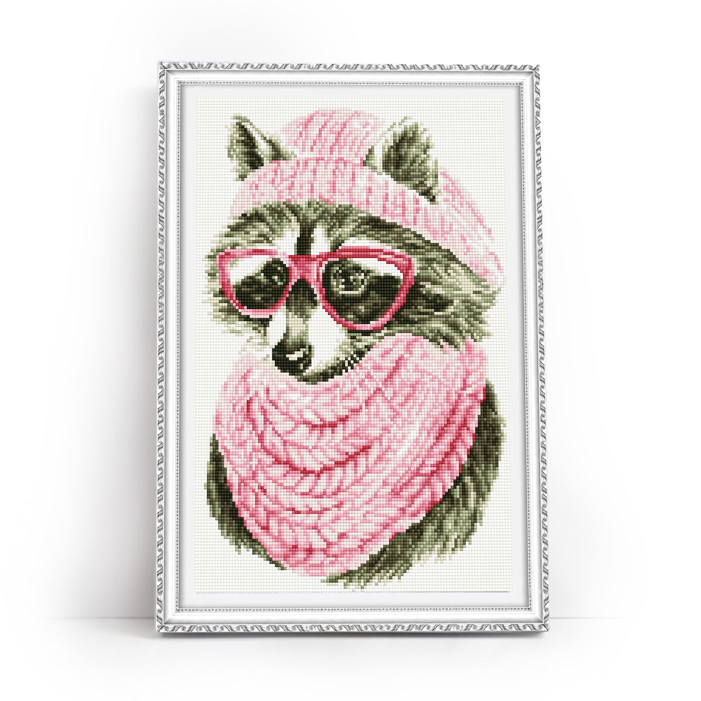 Diamond painting - LC009e - Raccoon with glasses