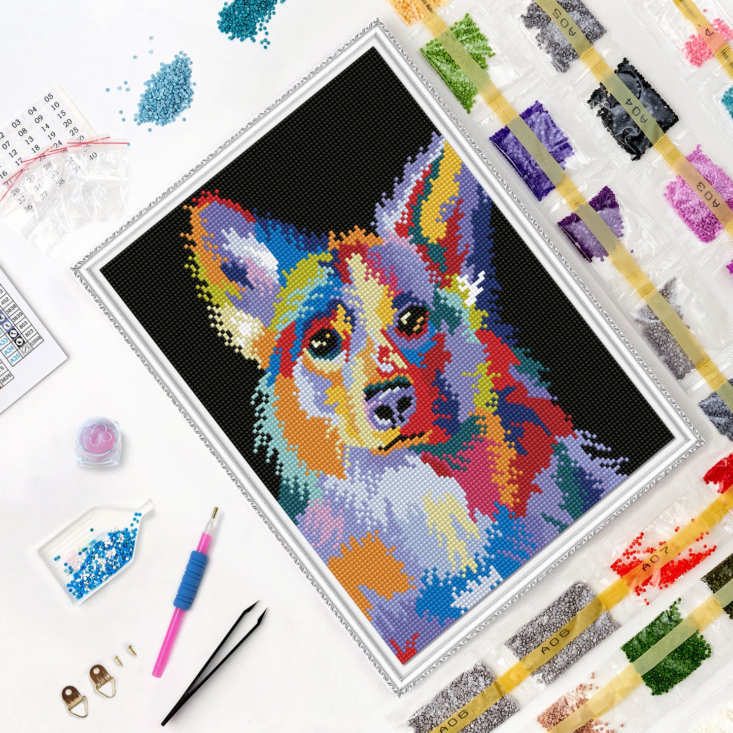 Diamond Painting - LE135e - Through the eyes of a corgi