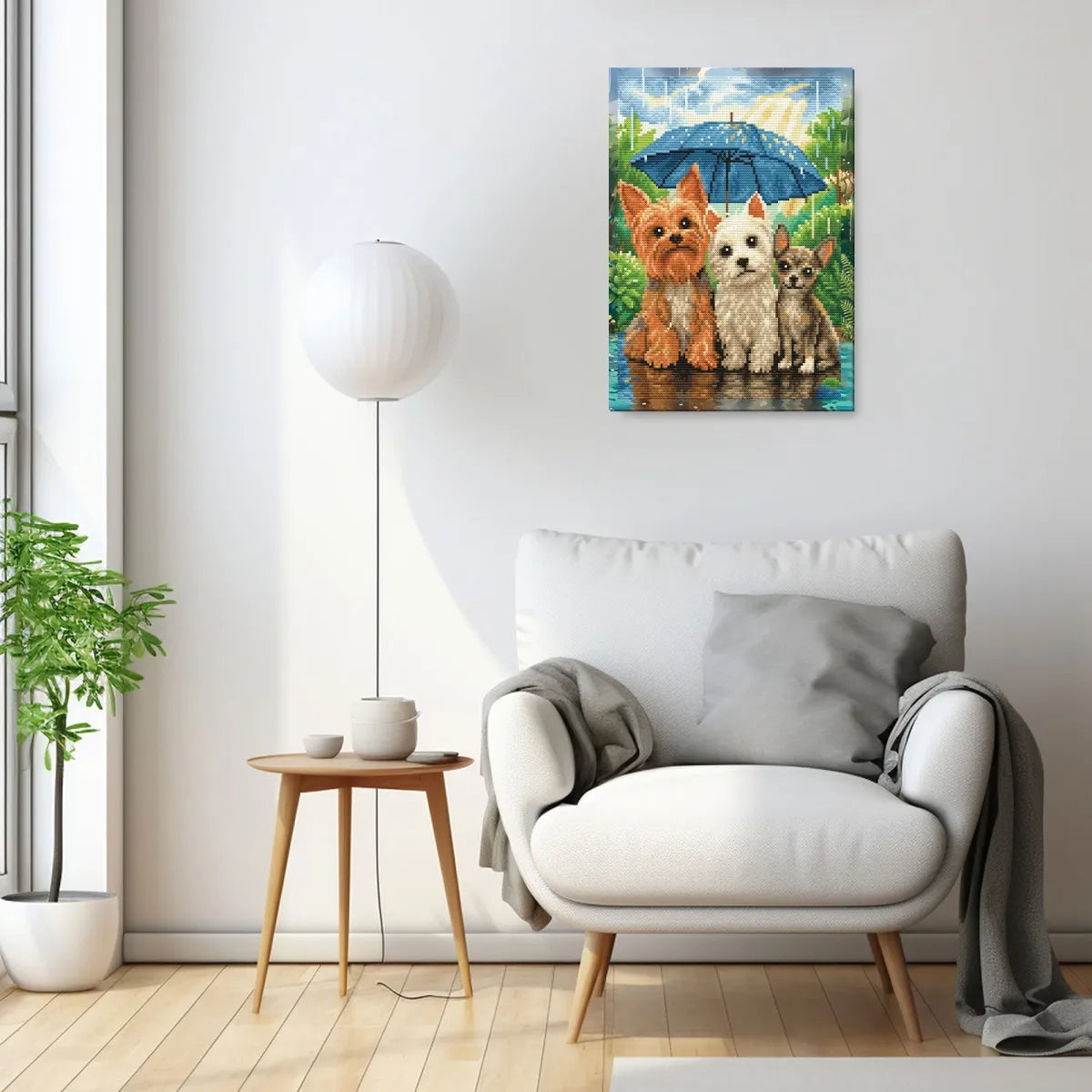 5D Diamond Painting 30×40 cm, Three Fluffy Friends (LE180e )