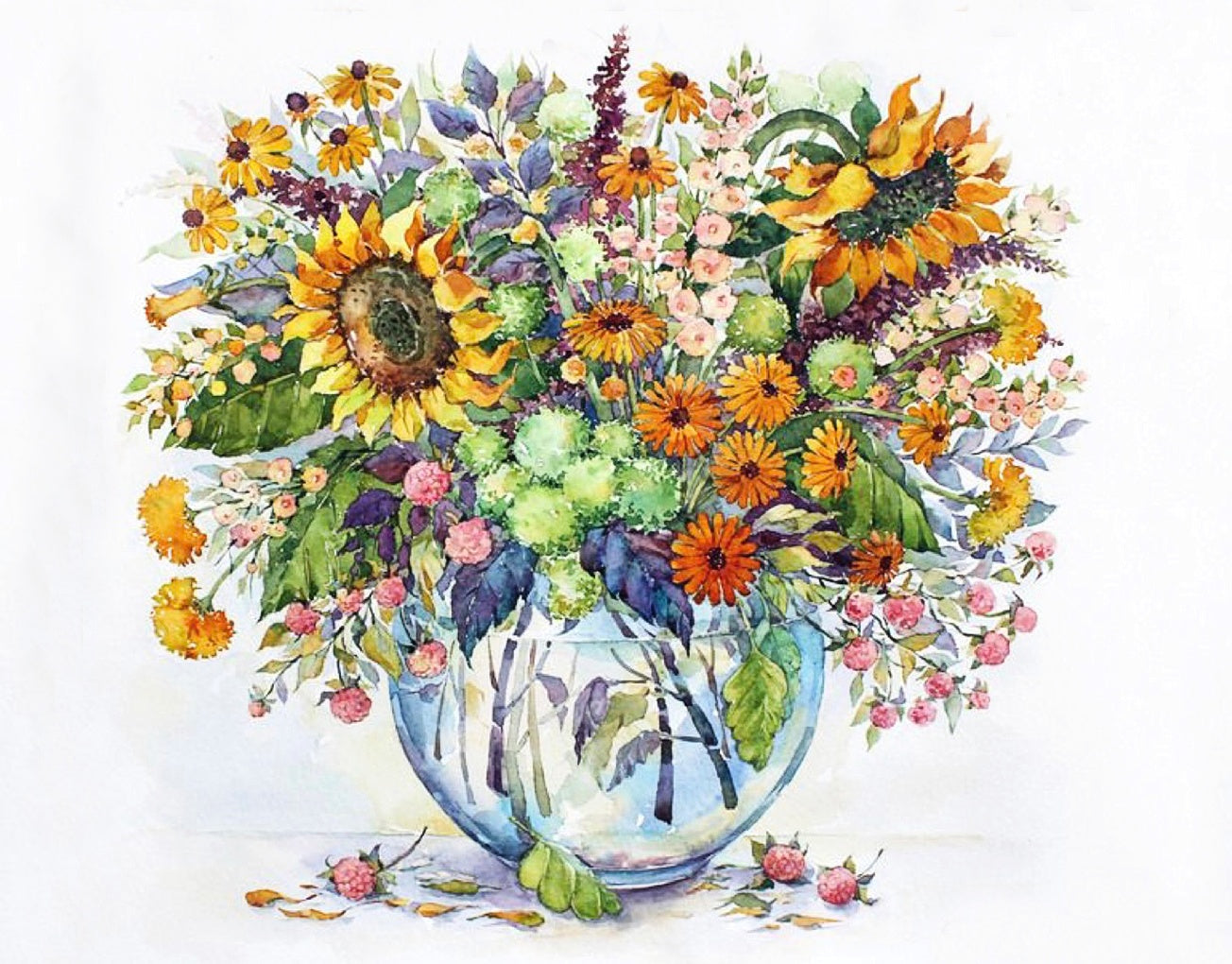 Diamond painting - LG027e - Sunflowers in a Vase Image 1
