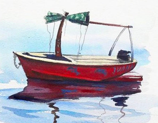 Diamond painting - LG085e - Boat in Calm Waters Image 1