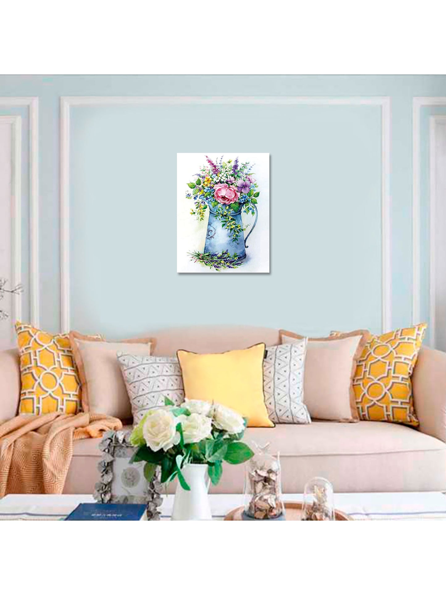Diamond painting - LG149e - Romantic bouquet in a watering can Image 2