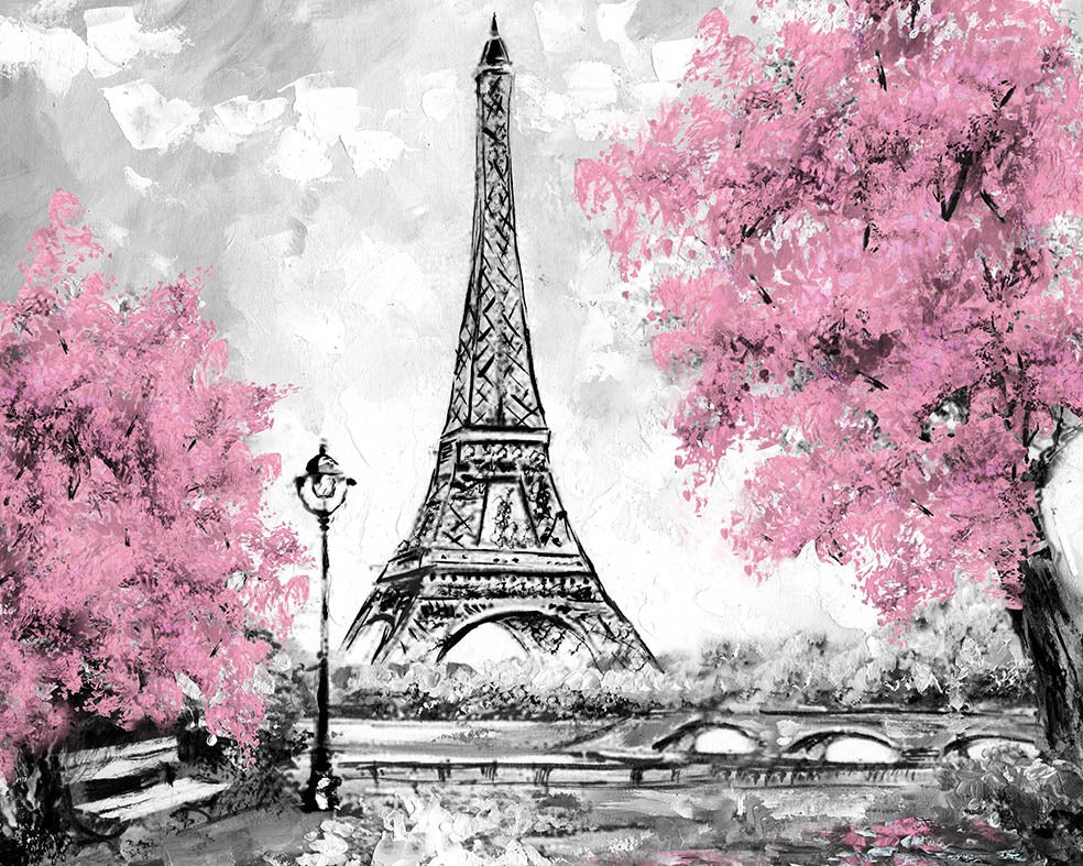 Diamond painting - LG255e - Eiffel Tower in Bloom Image 1