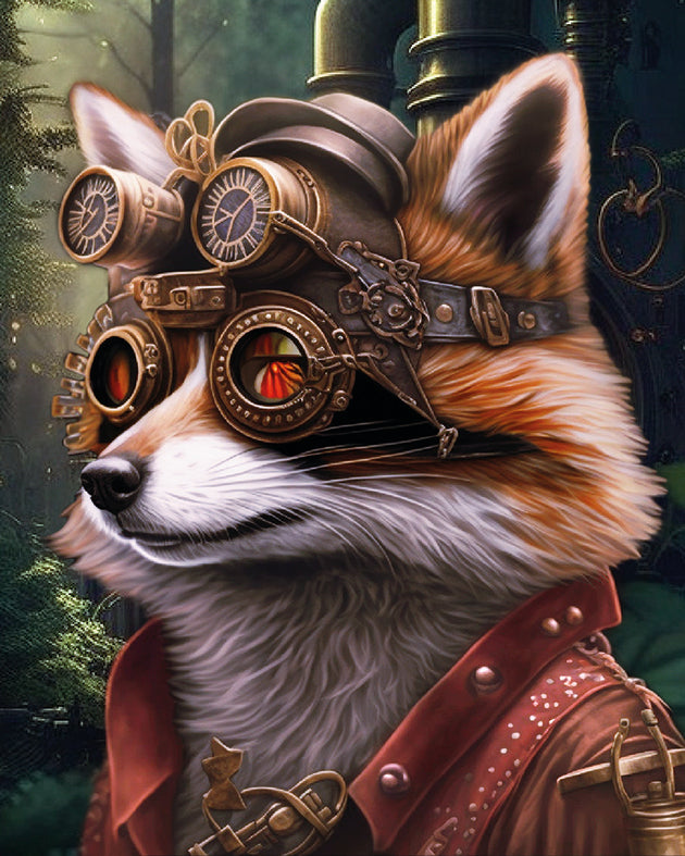 Diamond painting - LG330e - Steampunk racoon Image 1