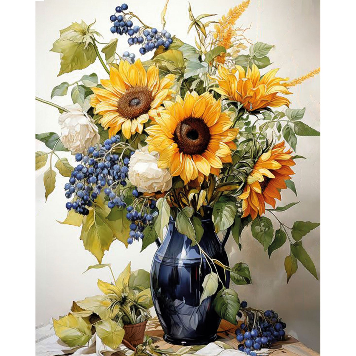 Diamond painting - LG342e - Golden sunflowers bouquet