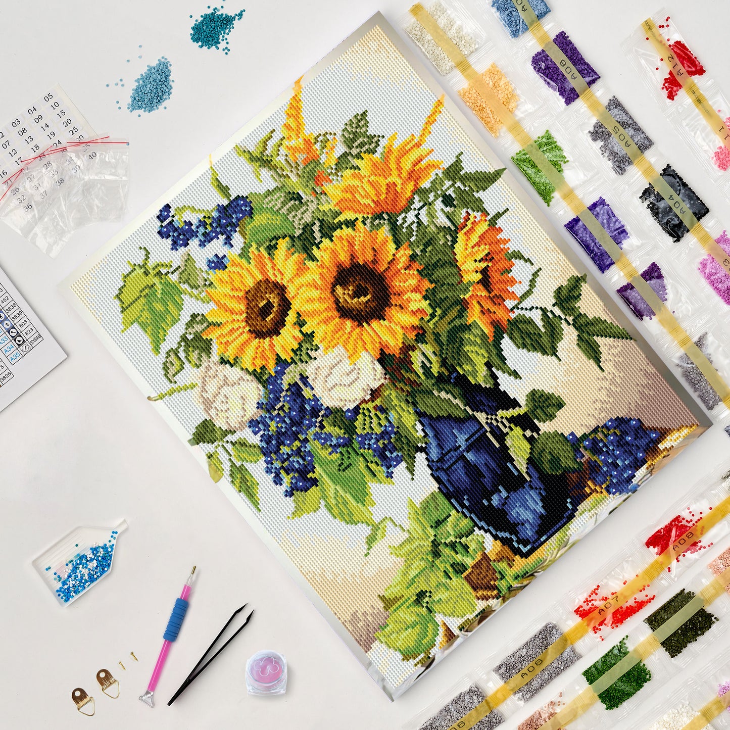 Diamond painting - LG342e - Golden sunflowers bouquet