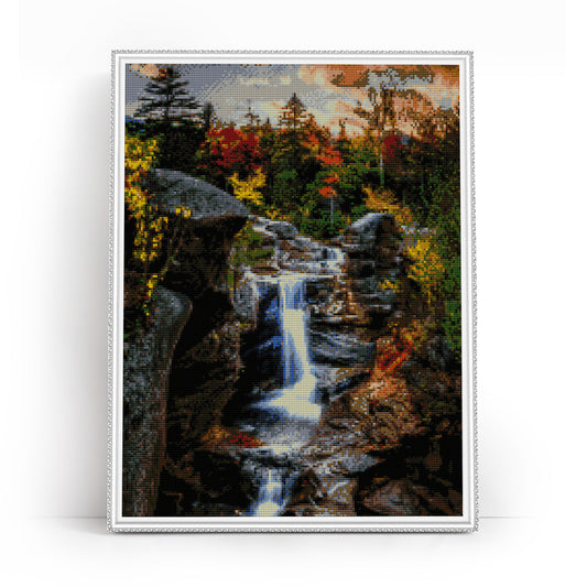 Diamond painting - LMC035e - Forest Waterfall Image 1