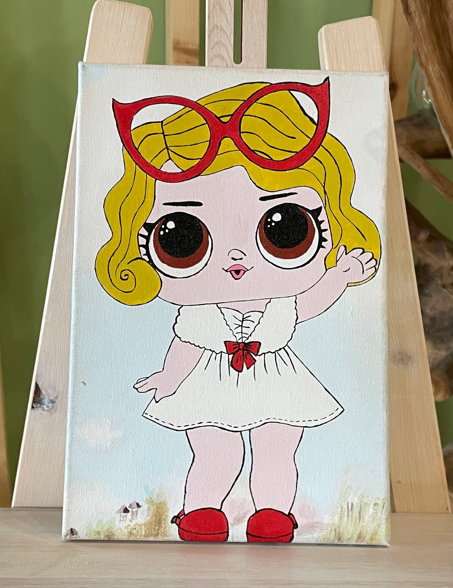 Painting by numbers - MC1093e - Little Girl with Glasses Image 3