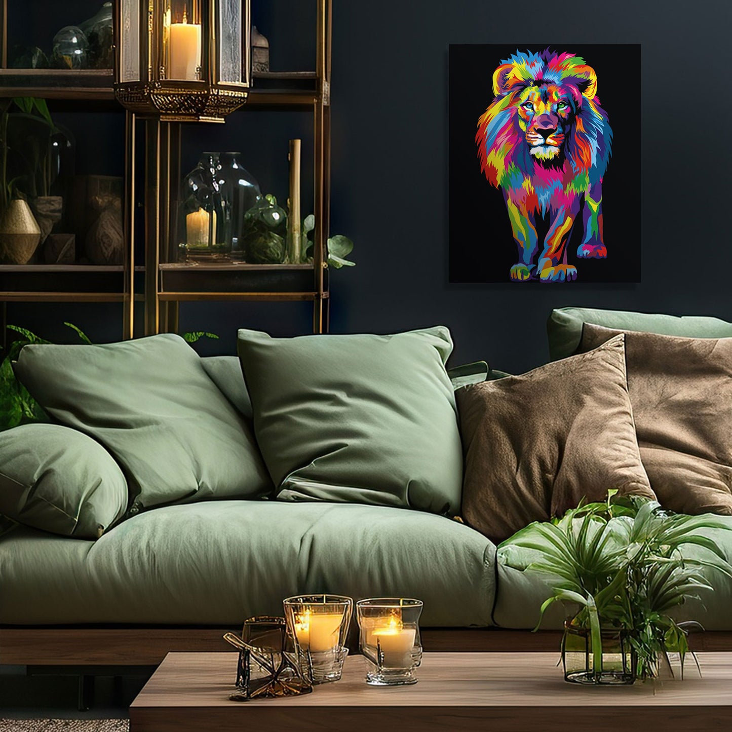 Painting by numbers - MG2485e - Lion pop art