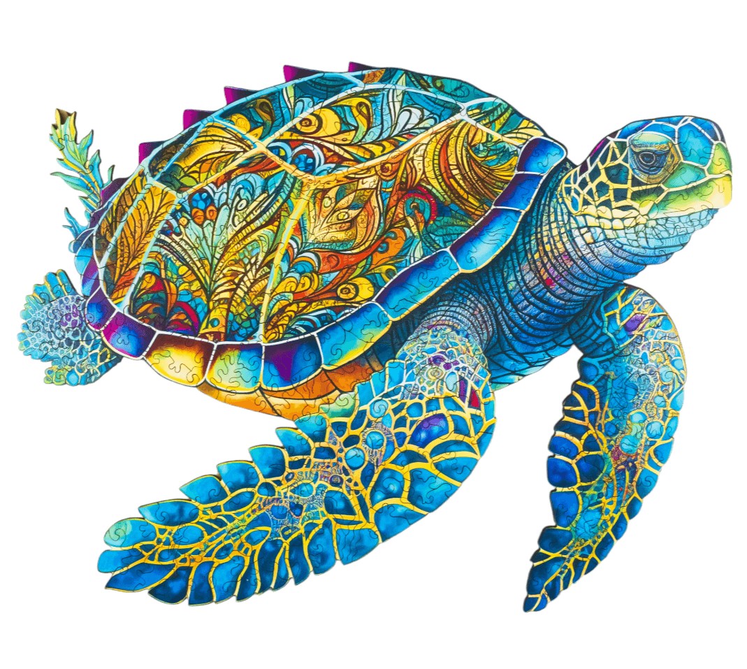 Wooden puzzles - PW021e - Big turtle Image 3