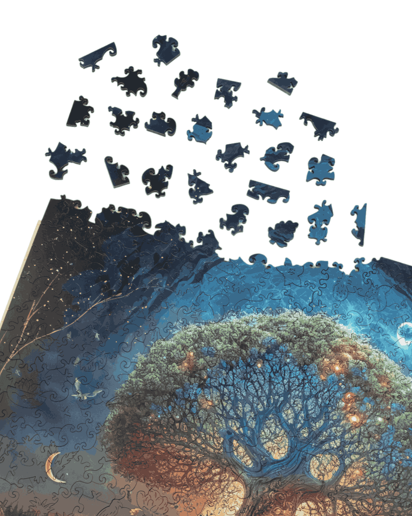 Wooden puzzles - PW025e - Moon tree Image 2