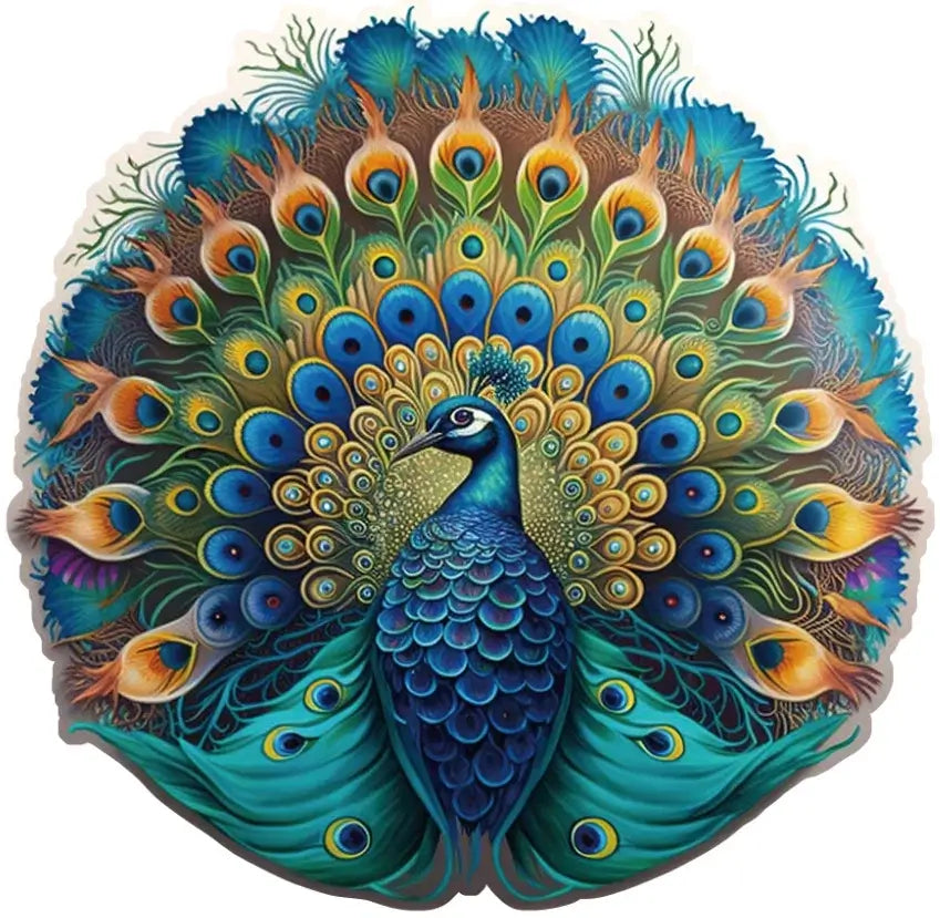 Wooden puzzles - PW031e - Proud peacock Image 1