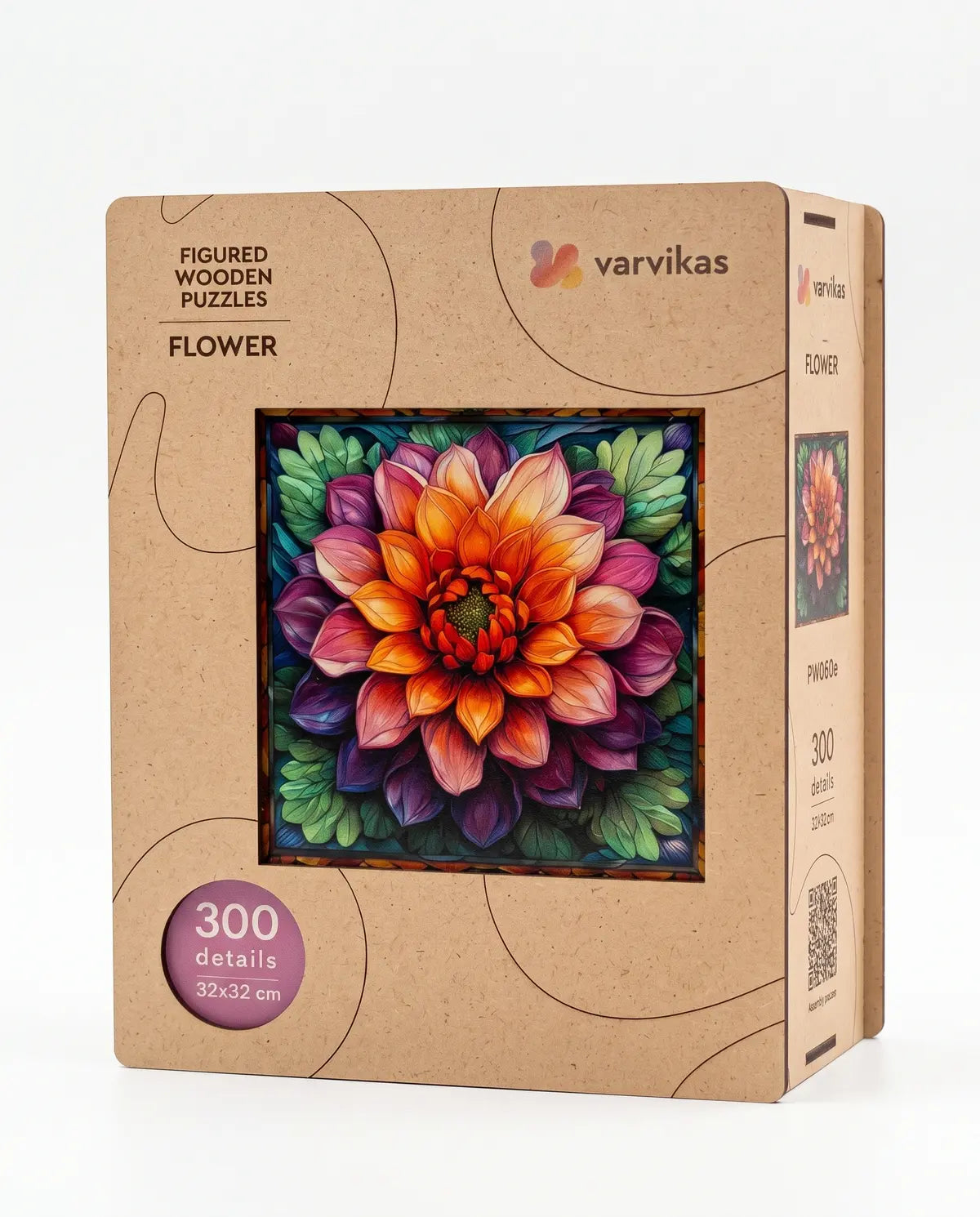 Wooden Jigsaw Puzzle 300 pcs, Flower (PW060e)