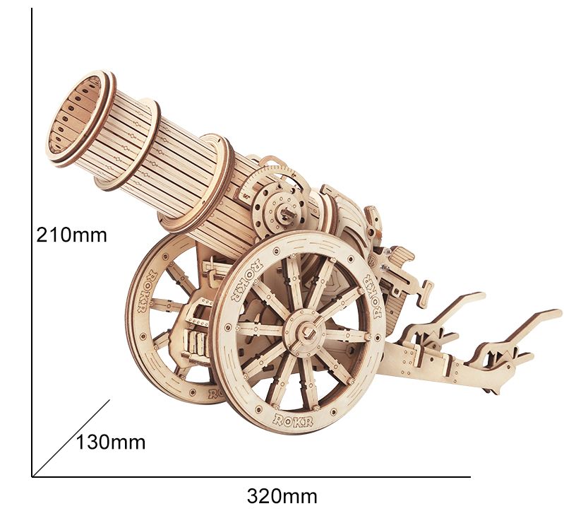 Wooden constructors - RK006e - Medieval wheeled cannon Image 6