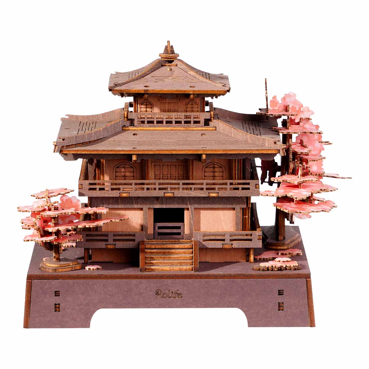 3D Wooden Mechanical Puzzle Kit, Sakura Pavilion (TGA07)