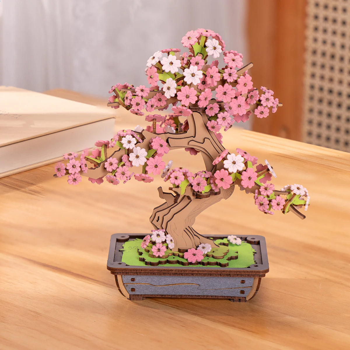 3D Wooden Mechanical Puzzle Kit, Sakura Bonsai (TG415e)