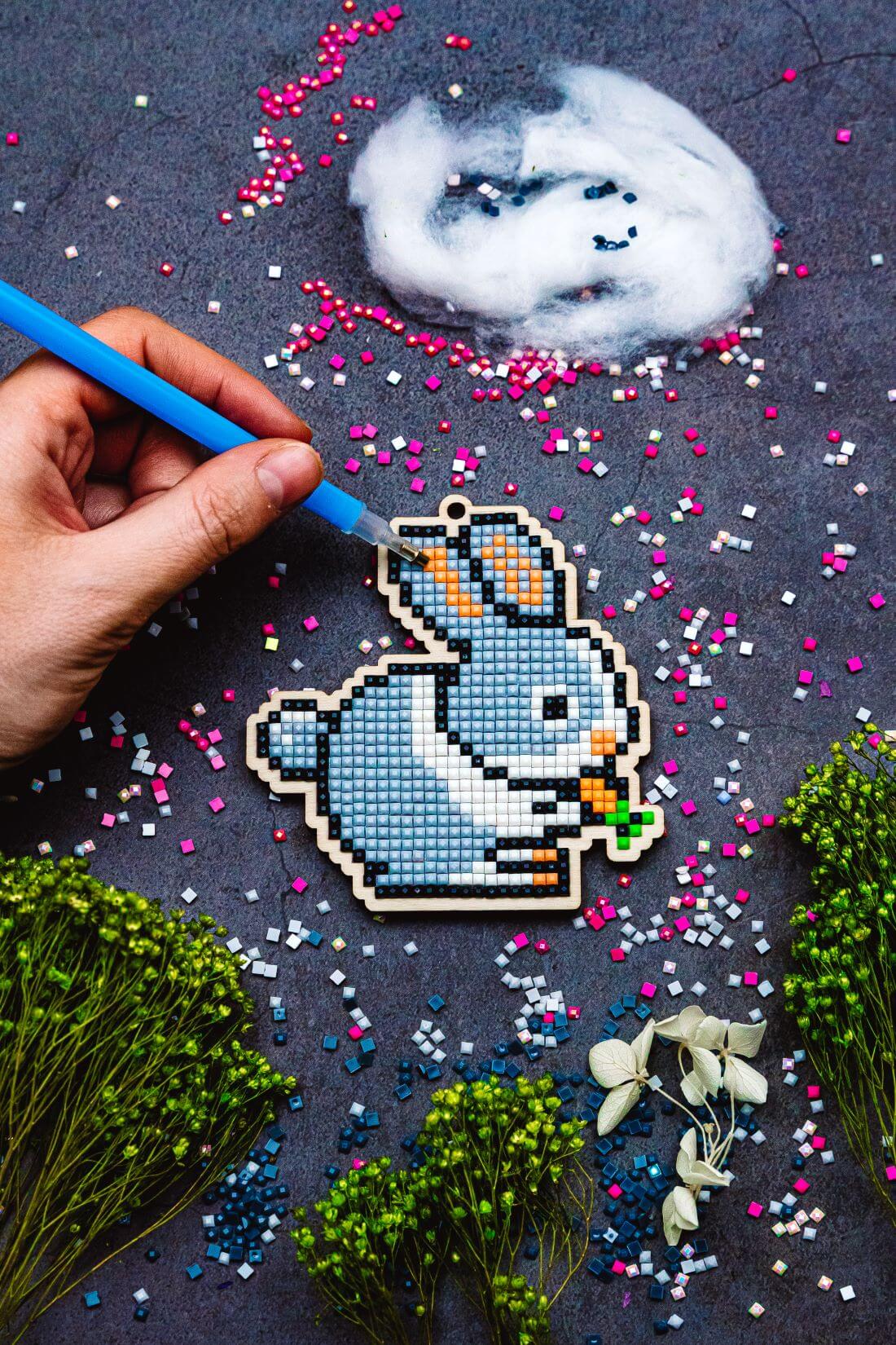 Diamond painting - U0108e - Bunny with carrot Image 3