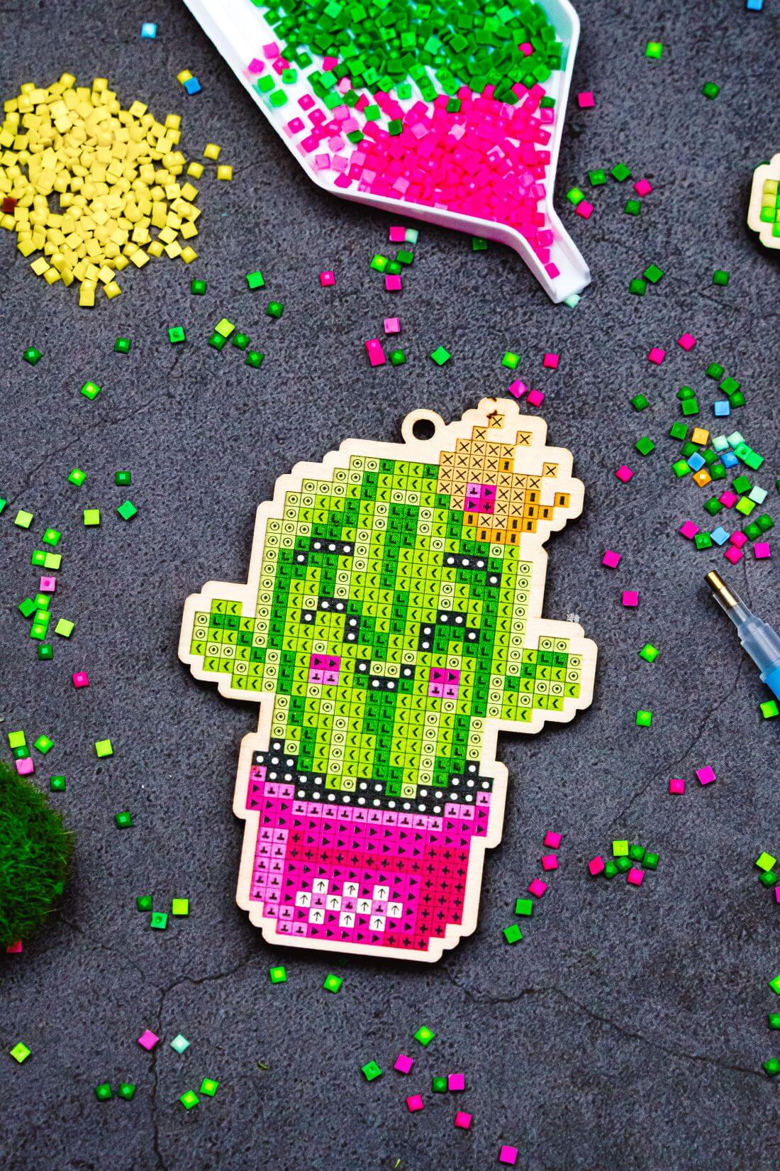 Diamond painting - U04e - Pendant "Cactus princess" Image 3