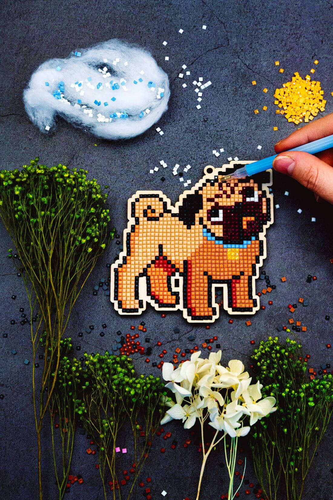 Diamond painting - U13e - Pendant "Pug Tom" Image 2