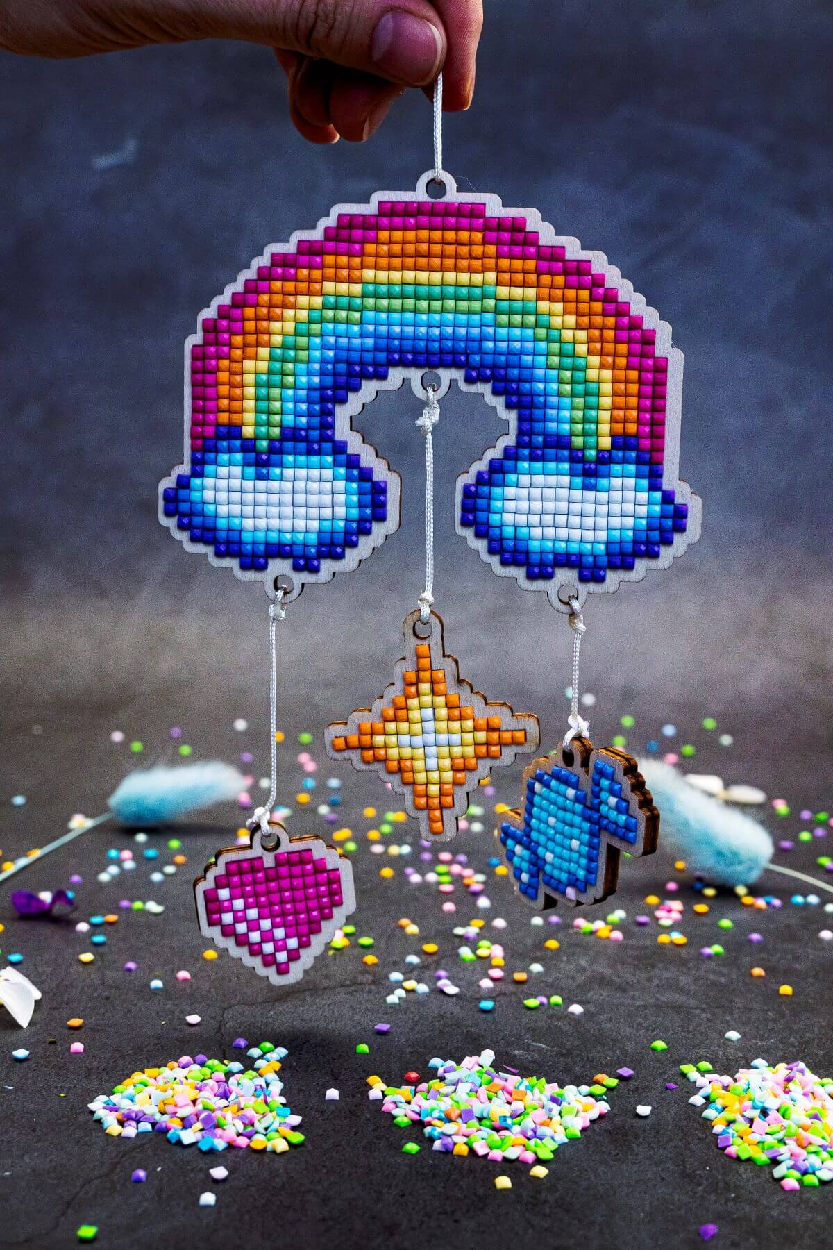 Diamond painting - U26e - Pendant "Dreamcatcher "Rainbow" Image 3