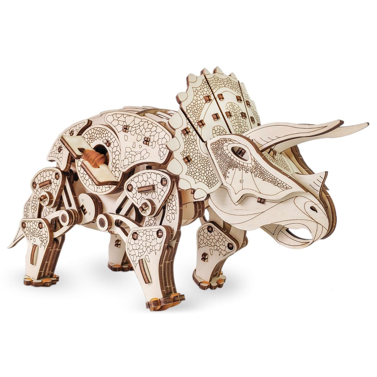 BEW020e - Construction kit of mechanical model «Triceratops» – Wooden constructors | Varvikas.Shop