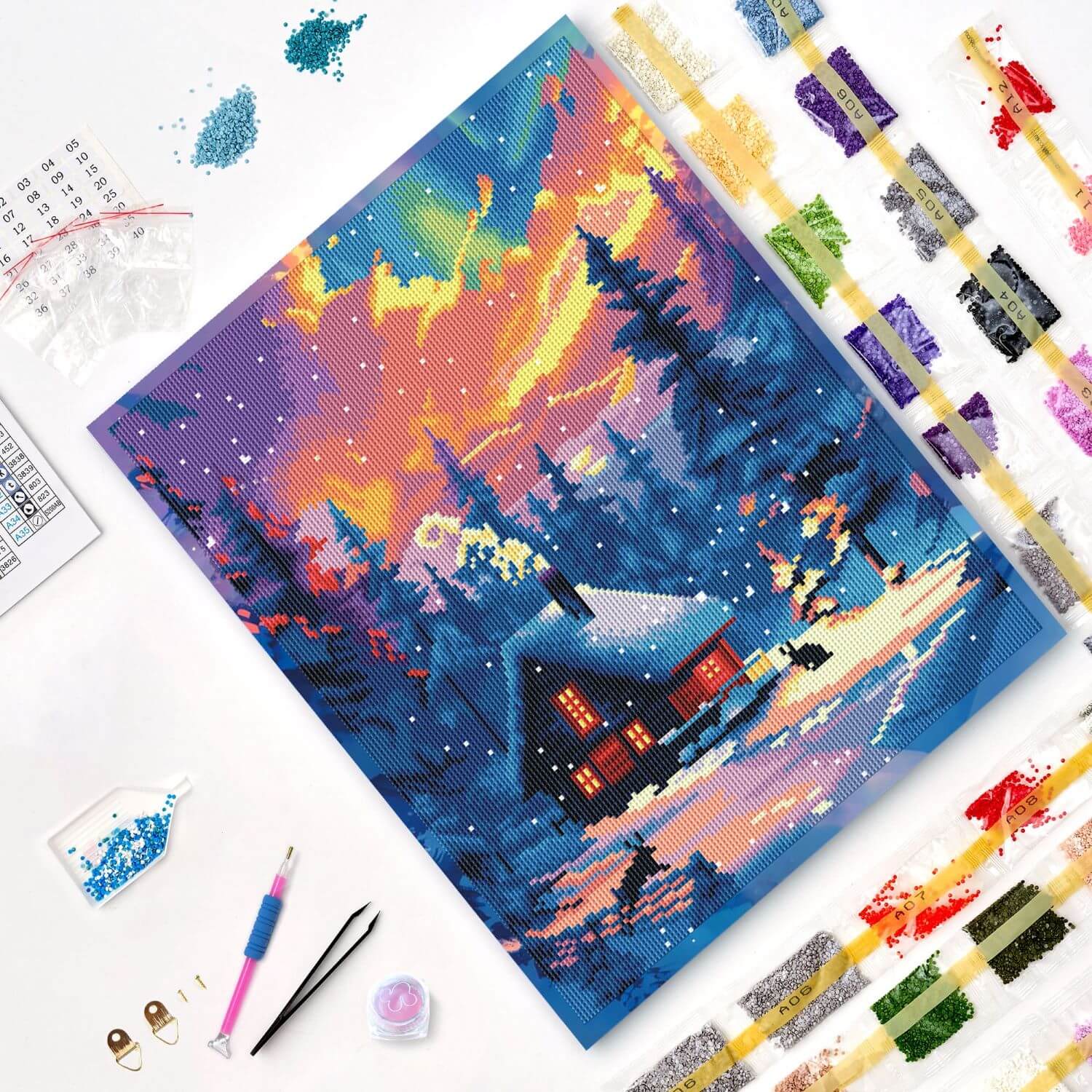 Diamond Painting - LG385e - Winter Cabin – Diamond painting | Varvikas.Shop