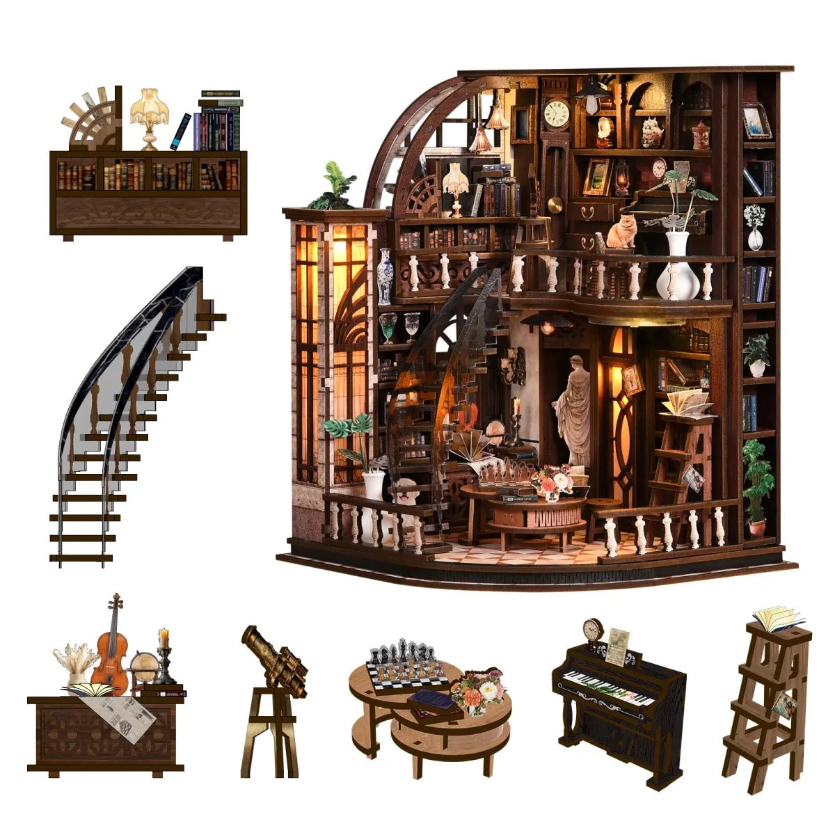 DIY Book Nook Kit (RoomBox), Bacchus Bookstore (AW02005) – Roombox | Varvikas