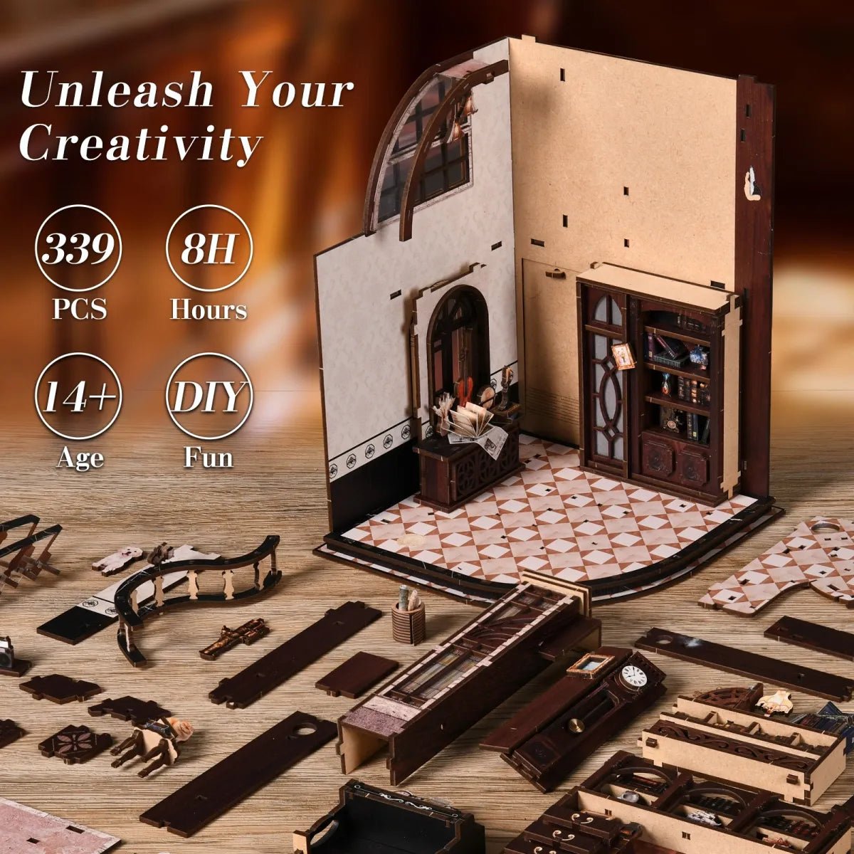 DIY Book Nook Kit (RoomBox), Bacchus Bookstore (AW02005) – Roombox | Varvikas