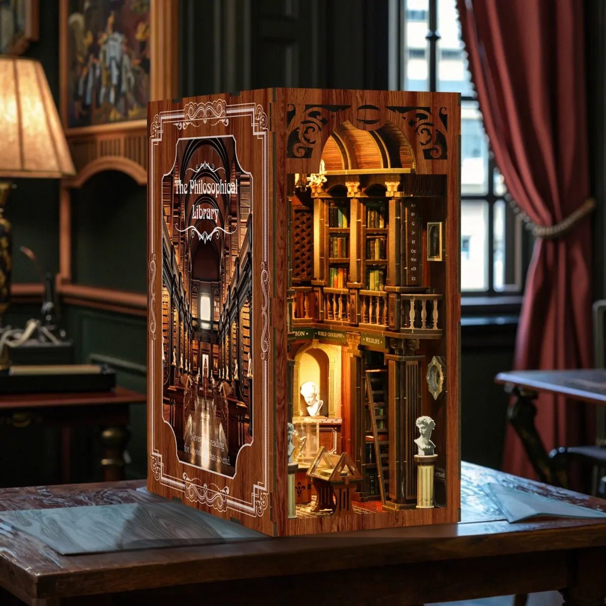 DIY Book Nook Kit (RoomBox), The Philosophical Library (BV02014) – Roombox | Varvikas