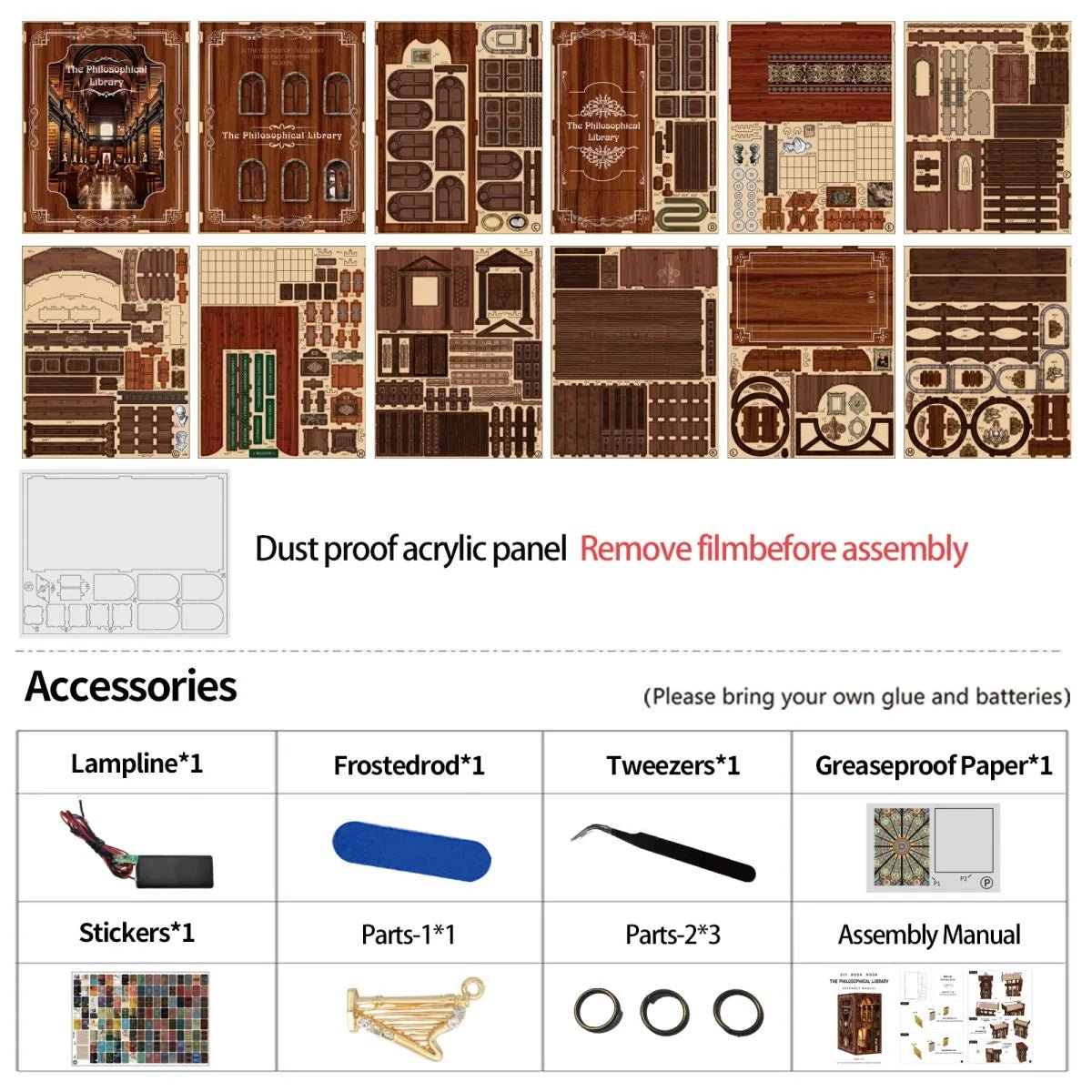 DIY Book Nook Kit (RoomBox), The Philosophical Library (BV02014) – Roombox | Varvikas